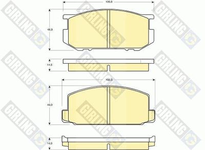 6101819 GIRLING Комплект тормозных колодок, дисковый тормоз