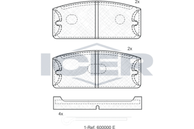 180021 ICER Комплект тормозных колодок, дисковый тормоз