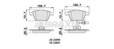 AB0087 BRAXIS Комплект тормозных колодок, дисковый тормоз