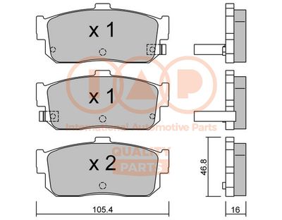 70413084P IAP QUALITY PARTS Комплект тормозных колодок, дисковый тормоз