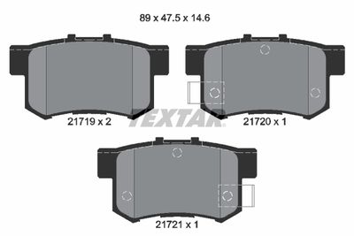 2171901 TEXTAR Комплект тормозных колодок, дисковый тормоз