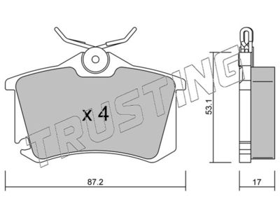 1025 TRUSTING Комплект тормозных колодок, дисковый тормоз