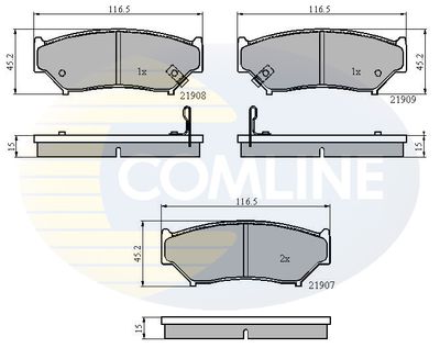 CBP3587 COMLINE Комплект тормозных колодок, дисковый тормоз