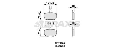 AB0429 BRAXIS Комплект тормозных колодок, дисковый тормоз