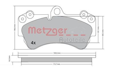 1170242 METZGER Комплект тормозных колодок, дисковый тормоз