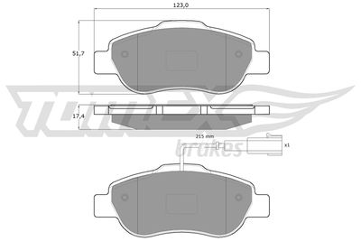 TX1442 TOMEX Brakes Комплект тормозных колодок, дисковый тормоз