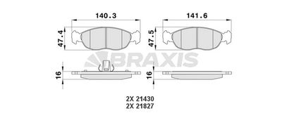 AA0187 BRAXIS Комплект тормозных колодок, дисковый тормоз