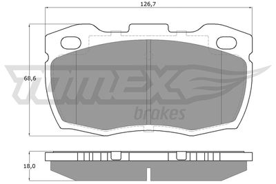 TX1923 TOMEX Brakes Комплект тормозных колодок, дисковый тормоз