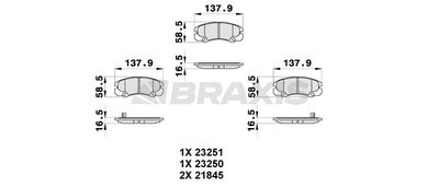 AB0325 BRAXIS Комплект тормозных колодок, дисковый тормоз