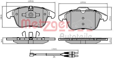 1170773 METZGER Комплект тормозных колодок, дисковый тормоз