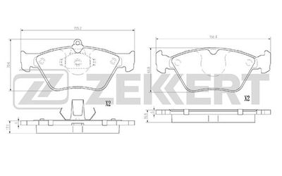 BS2877 ZEKKERT Комплект тормозных колодок, дисковый тормоз