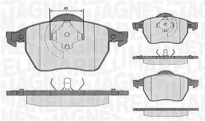 363916060137 MAGNETI MARELLI Комплект тормозных колодок, дисковый тормоз