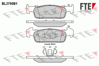 BL2760B1 FTE Комплект тормозных колодок, дисковый тормоз