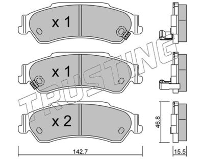 7380 TRUSTING Комплект тормозных колодок, дисковый тормоз