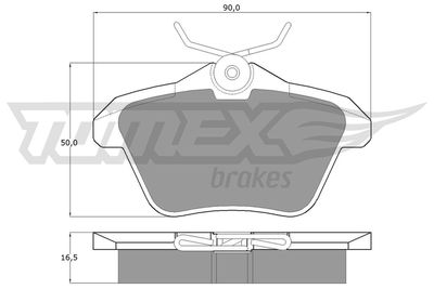 TX1268 TOMEX Brakes Комплект тормозных колодок, дисковый тормоз