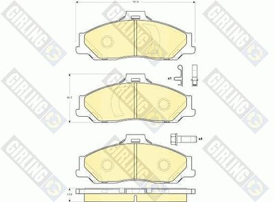 6133539 GIRLING Комплект тормозных колодок, дисковый тормоз