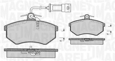 363916060599 MAGNETI MARELLI Комплект тормозных колодок, дисковый тормоз