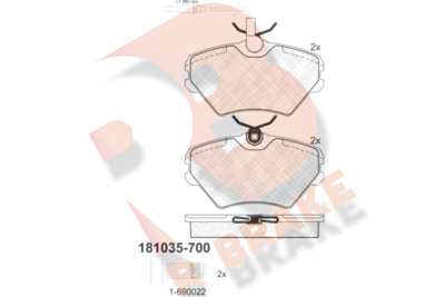 RB1035700 R BRAKE Комплект тормозных колодок, дисковый тормоз