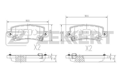 BS2703 ZEKKERT Комплект тормозных колодок, дисковый тормоз