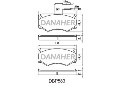 DBP583 DANAHER Комплект тормозных колодок, дисковый тормоз