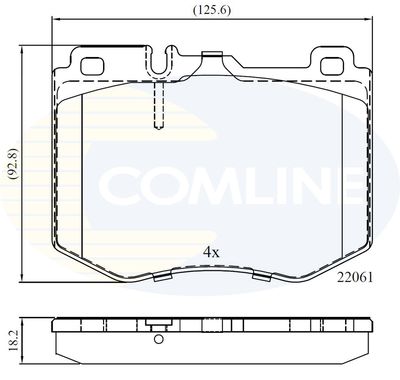 CBP02348 COMLINE Комплект тормозных колодок, дисковый тормоз