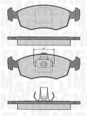 363916060233 MAGNETI MARELLI Комплект тормозных колодок, дисковый тормоз