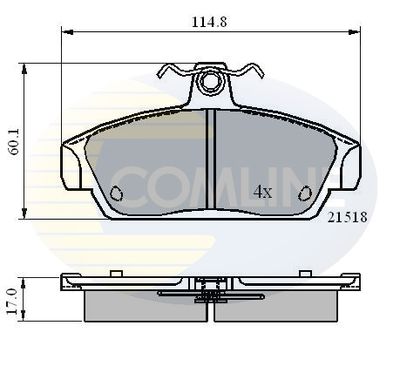 CBP0467 COMLINE Комплект тормозных колодок, дисковый тормоз