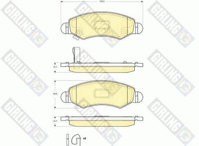 6133634 GIRLING Комплект тормозных колодок, дисковый тормоз