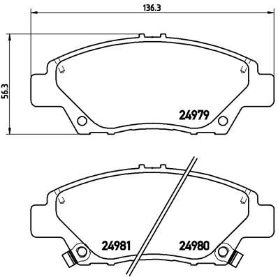 P28050 BREMBO Комплект тормозных колодок, дисковый тормоз