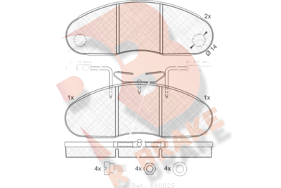 RB0994 R BRAKE Комплект тормозных колодок, дисковый тормоз