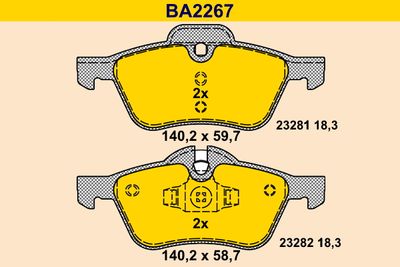 BA2267 BARUM Комплект тормозных колодок, дисковый тормоз