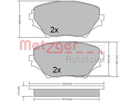 1170418 METZGER Комплект тормозных колодок, дисковый тормоз