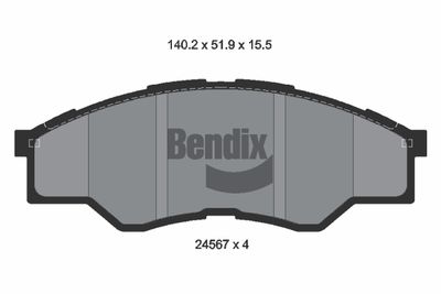 BPD2173 BENDIX Braking Комплект тормозных колодок, дисковый тормоз