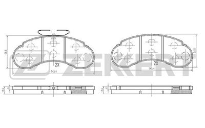 BS2516 ZEKKERT Комплект тормозных колодок, дисковый тормоз