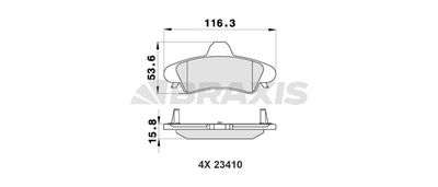 AB0192 BRAXIS Комплект тормозных колодок, дисковый тормоз