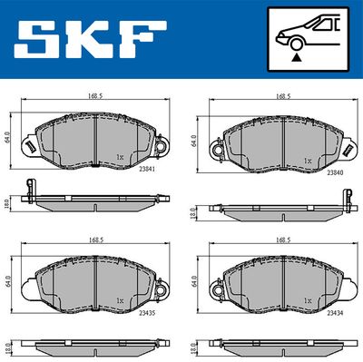 VKBP80300A SKF Комплект тормозных колодок, дисковый тормоз