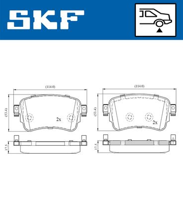 VKBP90060E SKF Комплект тормозных колодок, дисковый тормоз