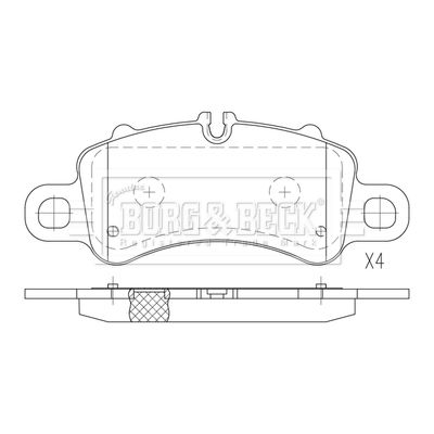 BBP2803 BORG & BECK Комплект тормозных колодок, дисковый тормоз