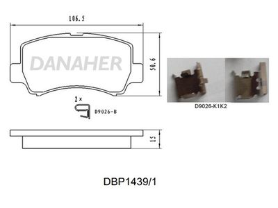 DBP14391 DANAHER Комплект тормозных колодок, дисковый тормоз