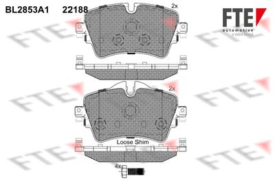 BL2853A1 FTE Комплект тормозных колодок, дисковый тормоз