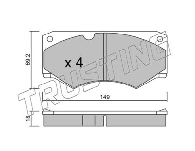 0164 TRUSTING Комплект тормозных колодок, дисковый тормоз