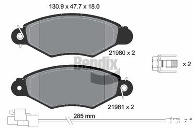 BPD1551 BENDIX Braking Комплект тормозных колодок, дисковый тормоз