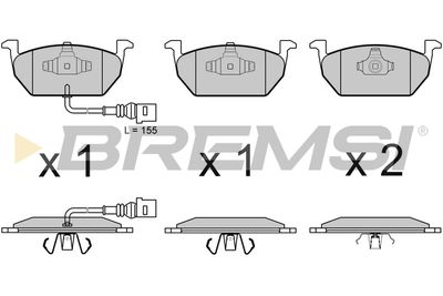 BP3631 BREMSI Комплект тормозных колодок, дисковый тормоз