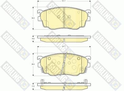 6132539 GIRLING Комплект тормозных колодок, дисковый тормоз