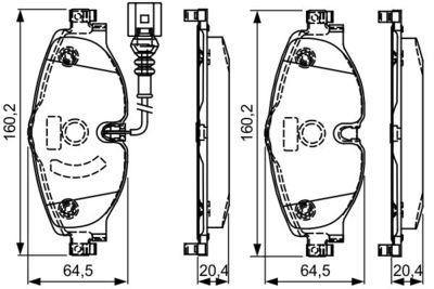 0986495296 BOSCH Комплект тормозных колодок, дисковый тормоз