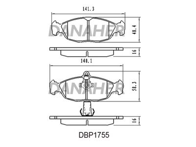 DBP1755 DANAHER Комплект тормозных колодок, дисковый тормоз