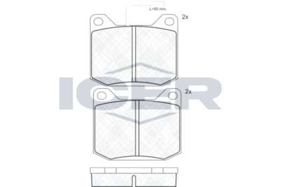180120 ICER Комплект тормозных колодок, дисковый тормоз