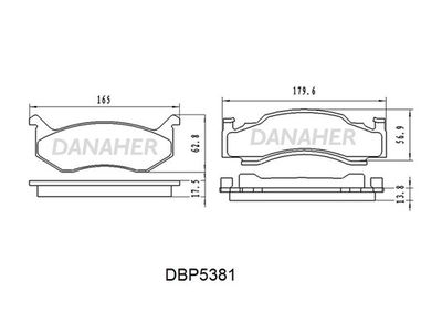 DBP5381 DANAHER Комплект тормозных колодок, дисковый тормоз