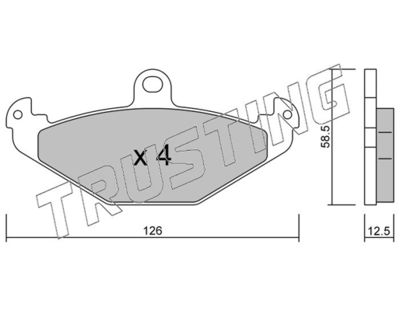 1681 TRUSTING Комплект тормозных колодок, дисковый тормоз