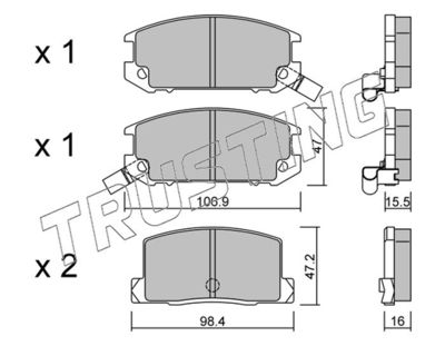 7700 TRUSTING Комплект тормозных колодок, дисковый тормоз